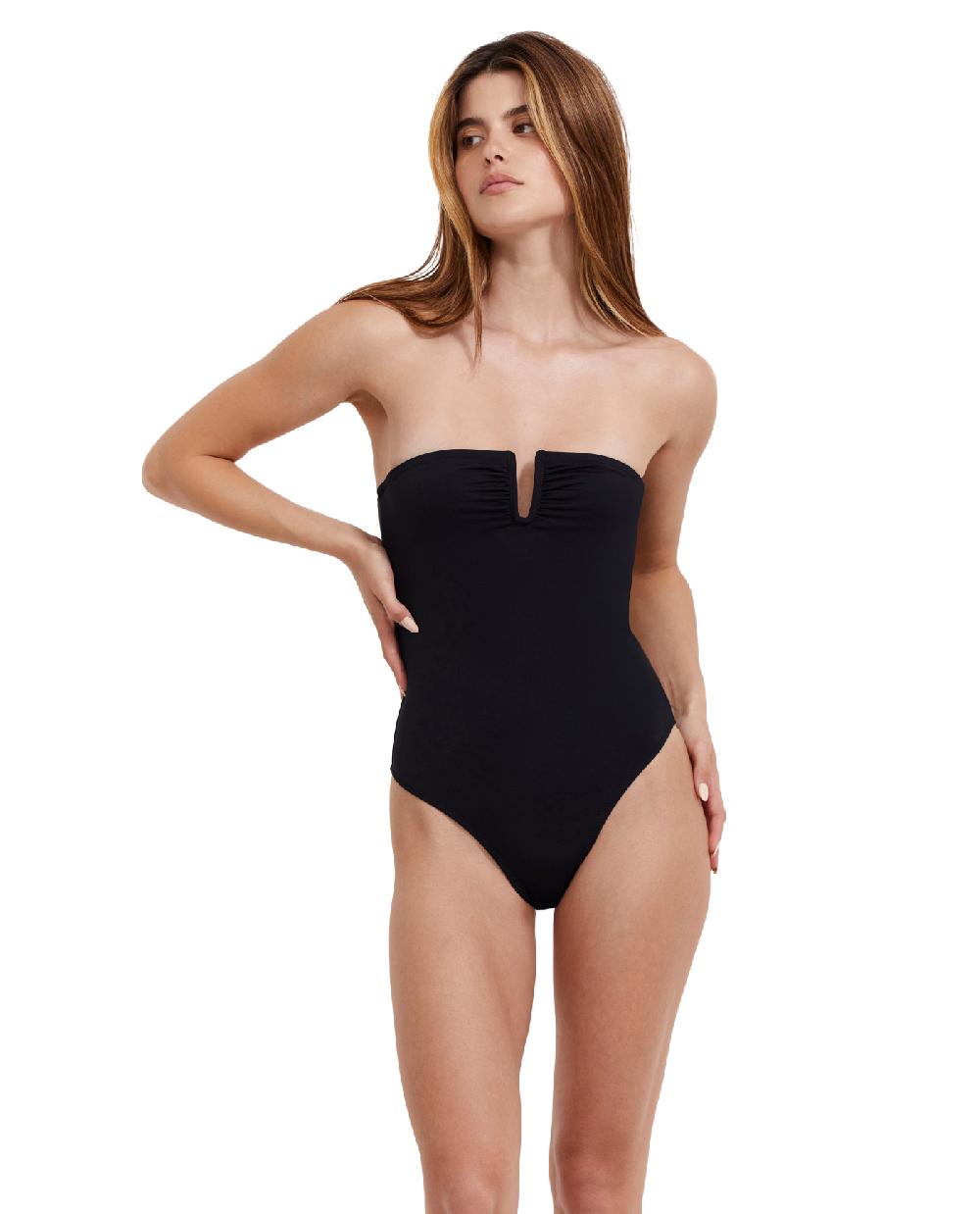 gottex Solid Bandeau U Wire One Piece Solid