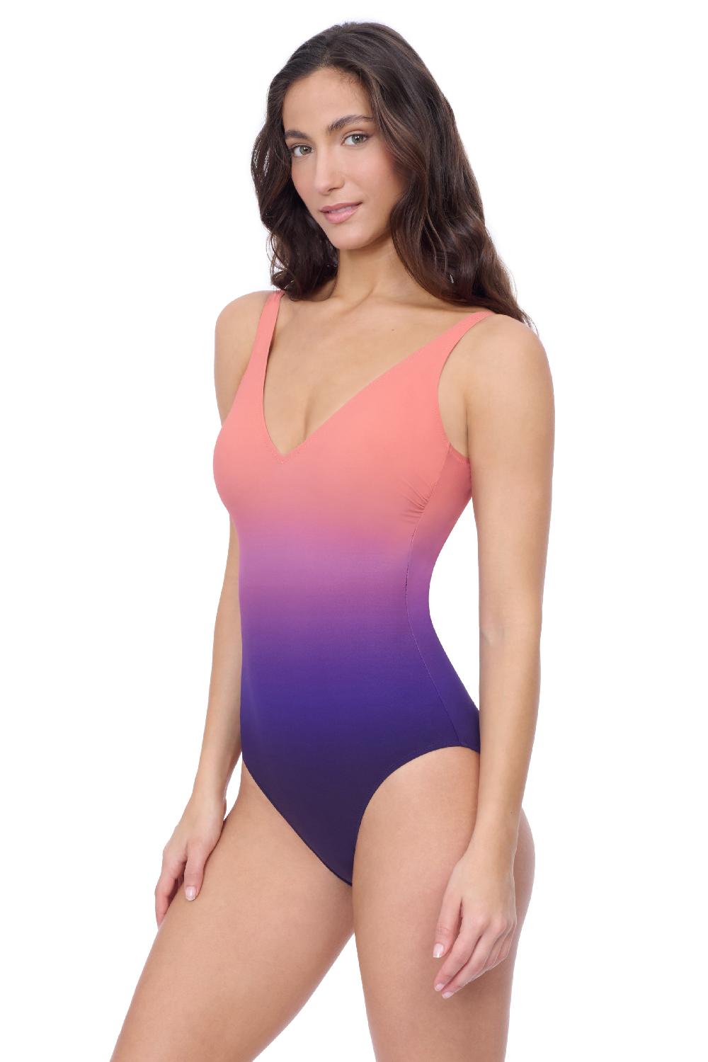 Gottex Splendor Ombre V Neck One Piece Profile