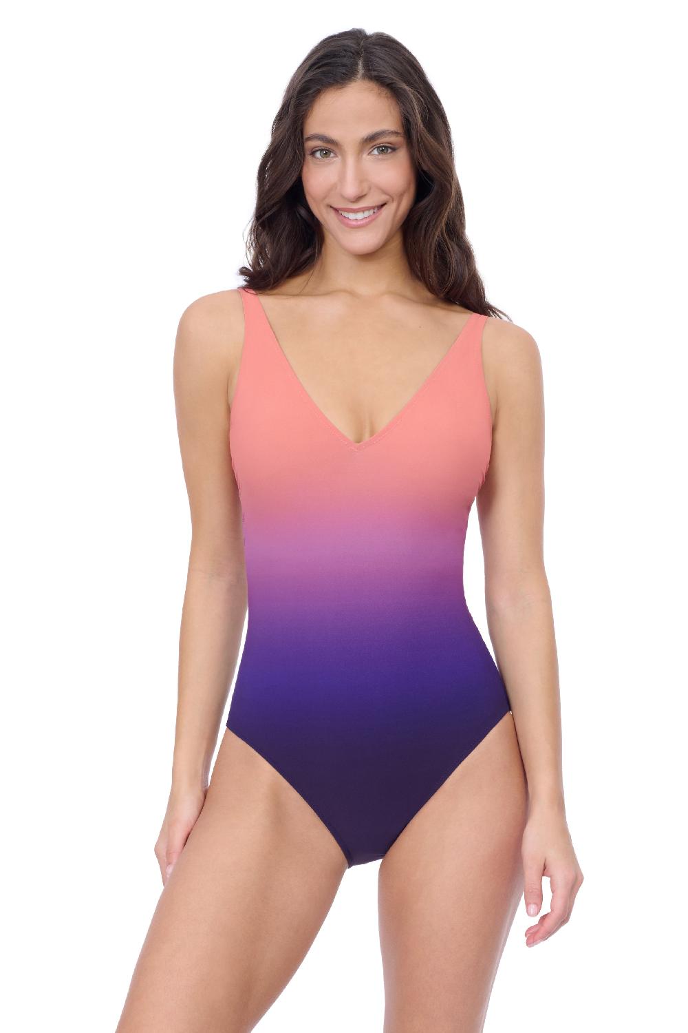 gottex Splendor Ombre V Neck One Piece Profile