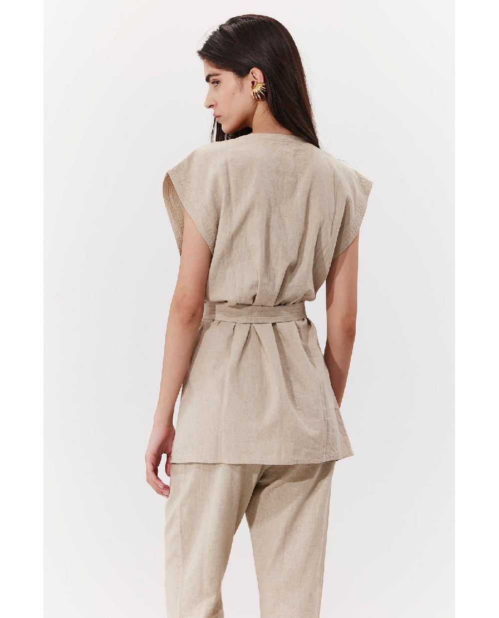 Gottex Terra Sleeveless Vest Cover-Up Natural