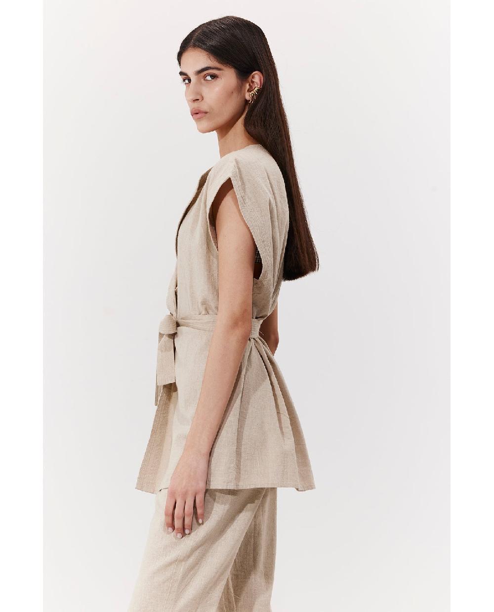 Gottex Terra Sleeveless Vest Cover-Up Natural