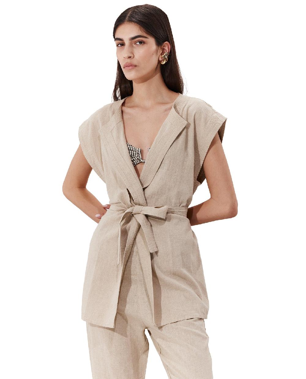 gottex Terra Sleeveless Vest Cover-Up Natural