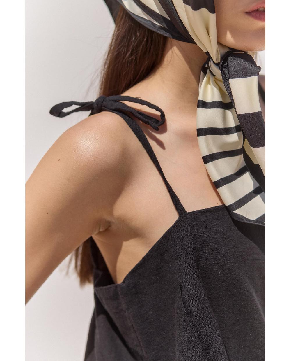 Gottex Terra Square Neck Mini Dress Cover-Up Black