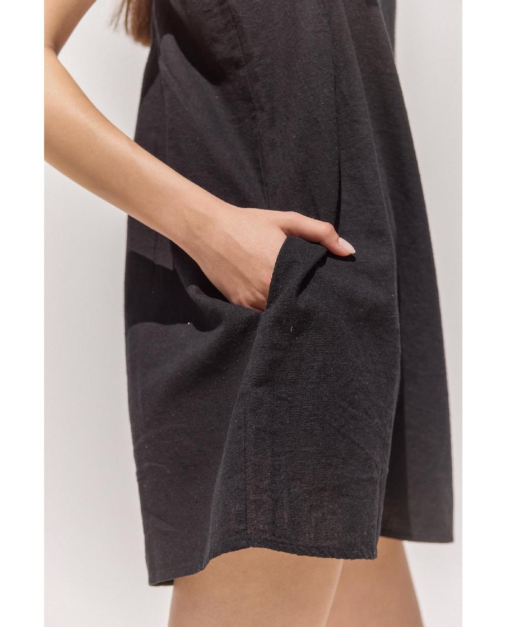 Gottex Terra Square Neck Mini Dress Cover-Up Black