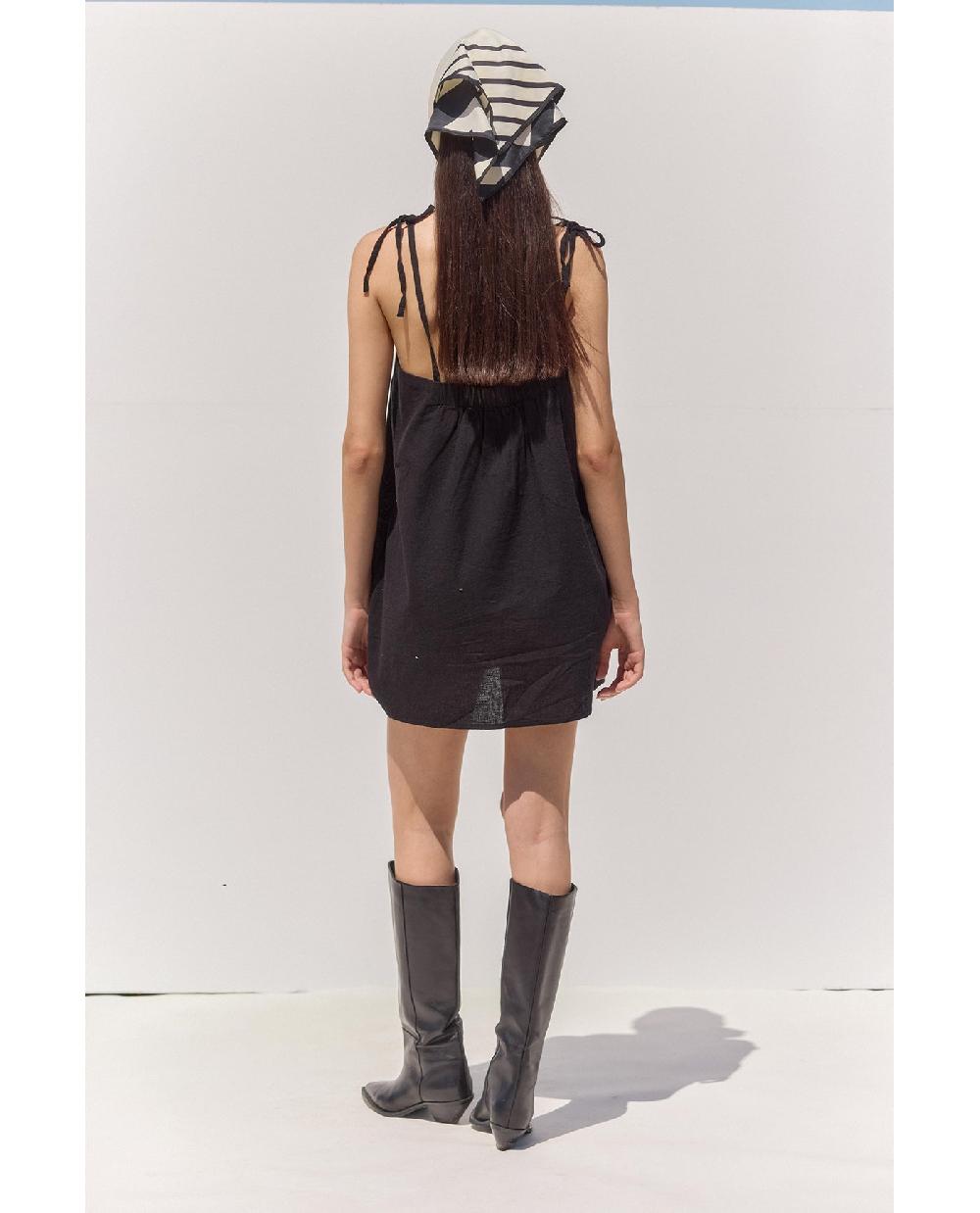 Gottex Terra Square Neck Mini Dress Cover-Up Black