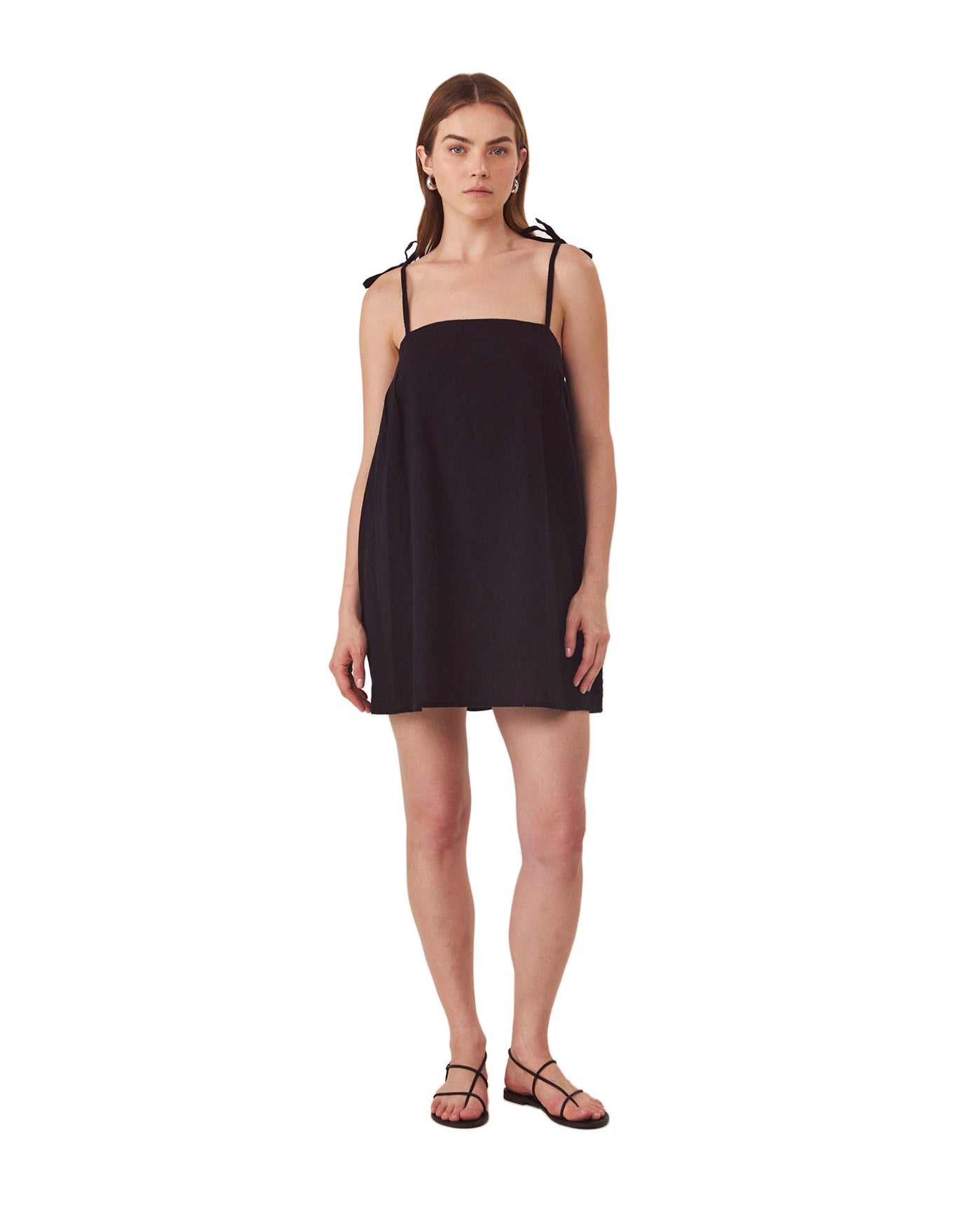 gottex Terra Square Neck Mini Dress Cover-Up Black