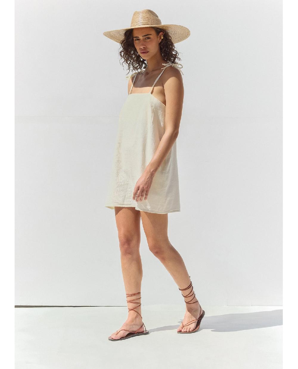 Gottex Terra Square Neck Mini Dress Cover-Up Cream