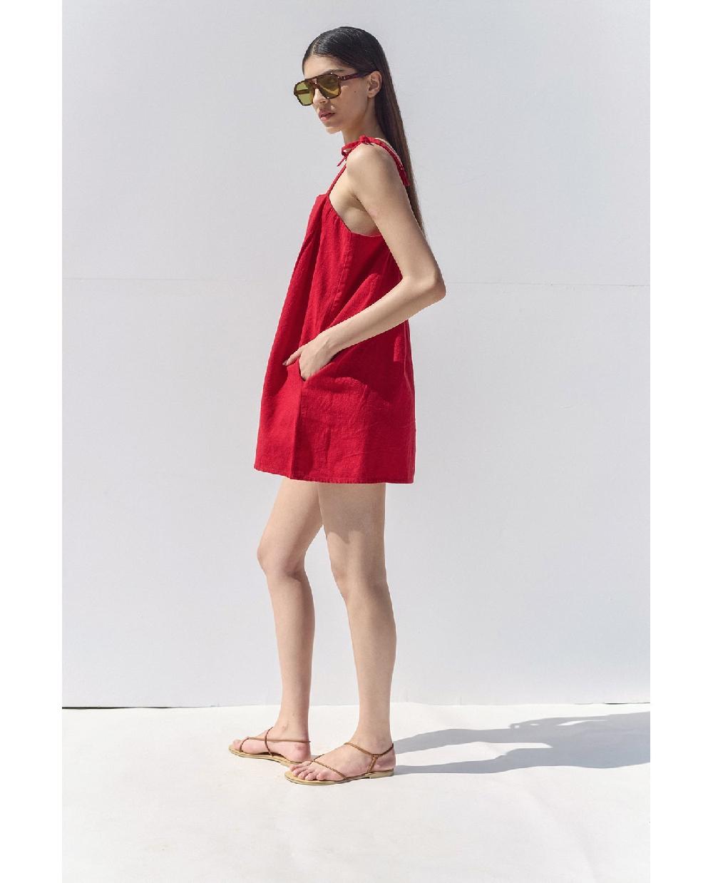 Gottex Terra Square Neck Mini Dress Cover-Up Red