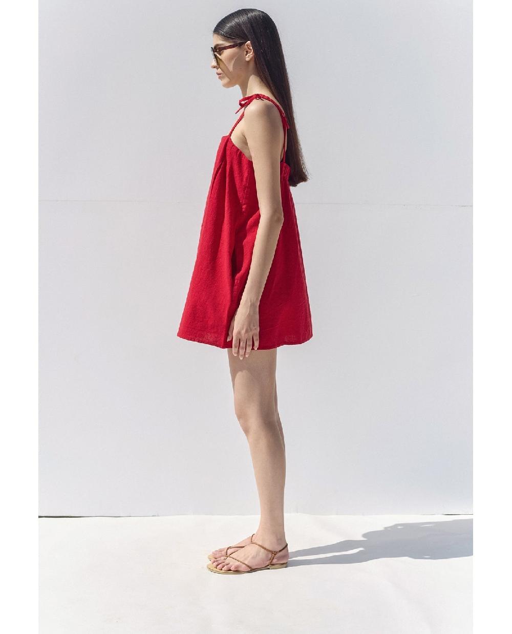 Gottex Terra Square Neck Mini Dress Cover-Up Red