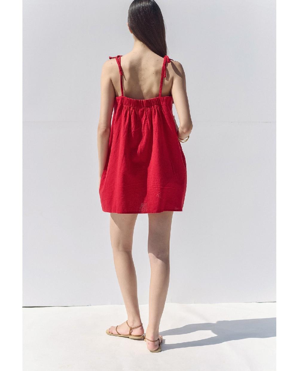 Gottex Terra Square Neck Mini Dress Cover-Up Red