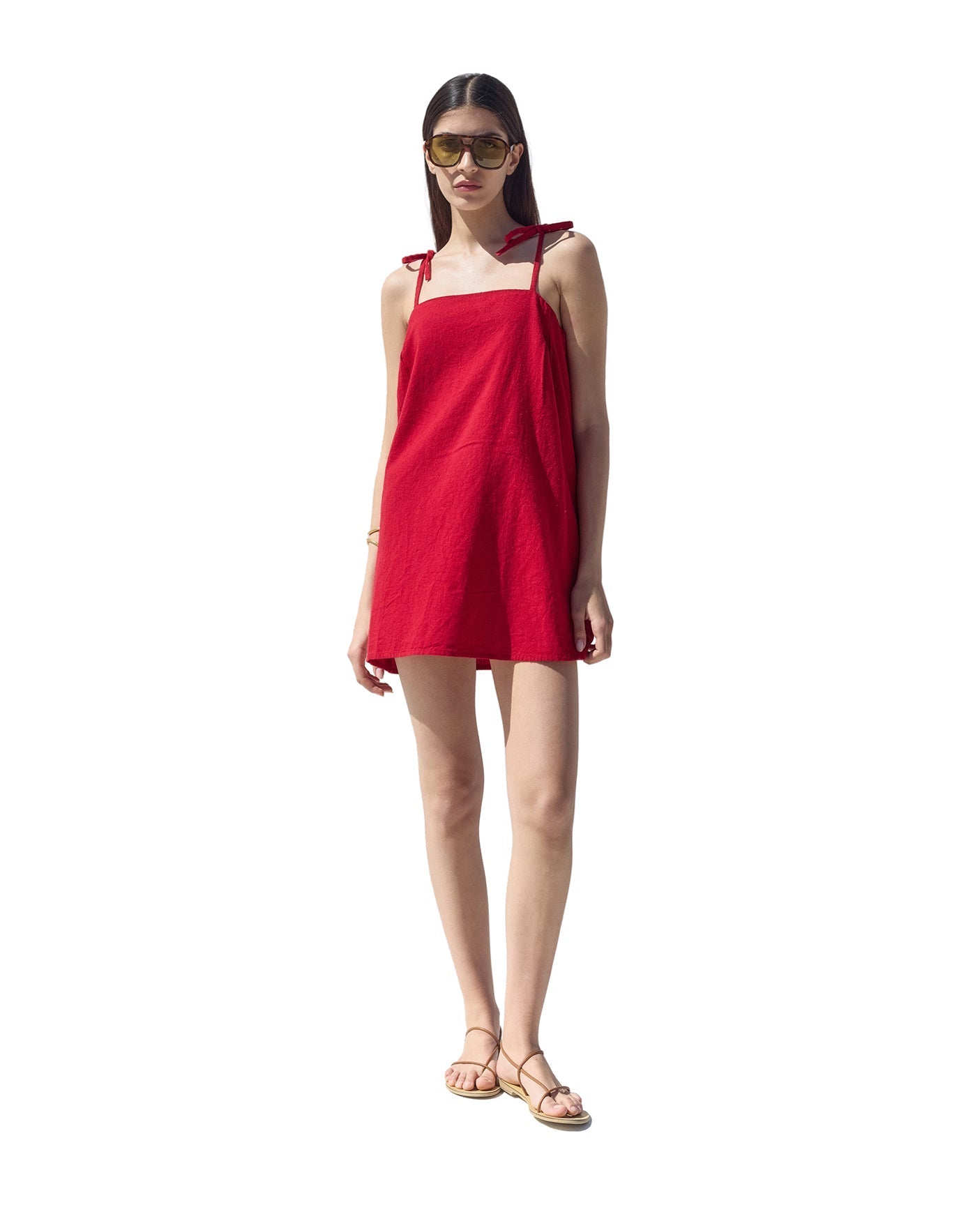 gottex Terra Square Neck Mini Dress Cover-Up Red