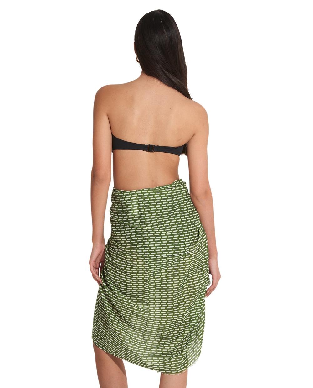 Gottex Tetris Cover Up Sarong Wrap Skirt Tetris
