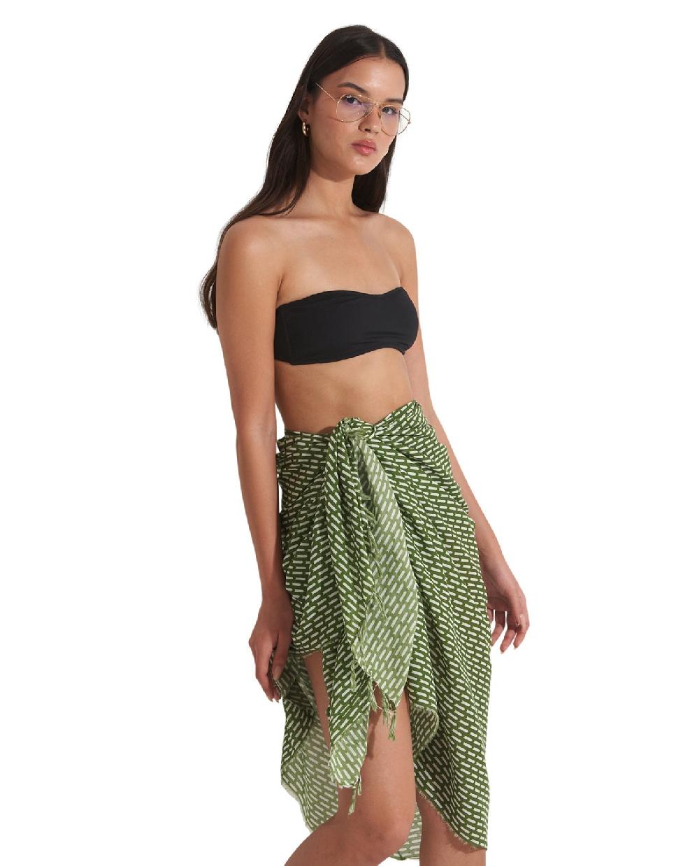 Gottex Tetris Cover Up Sarong Wrap Skirt Tetris