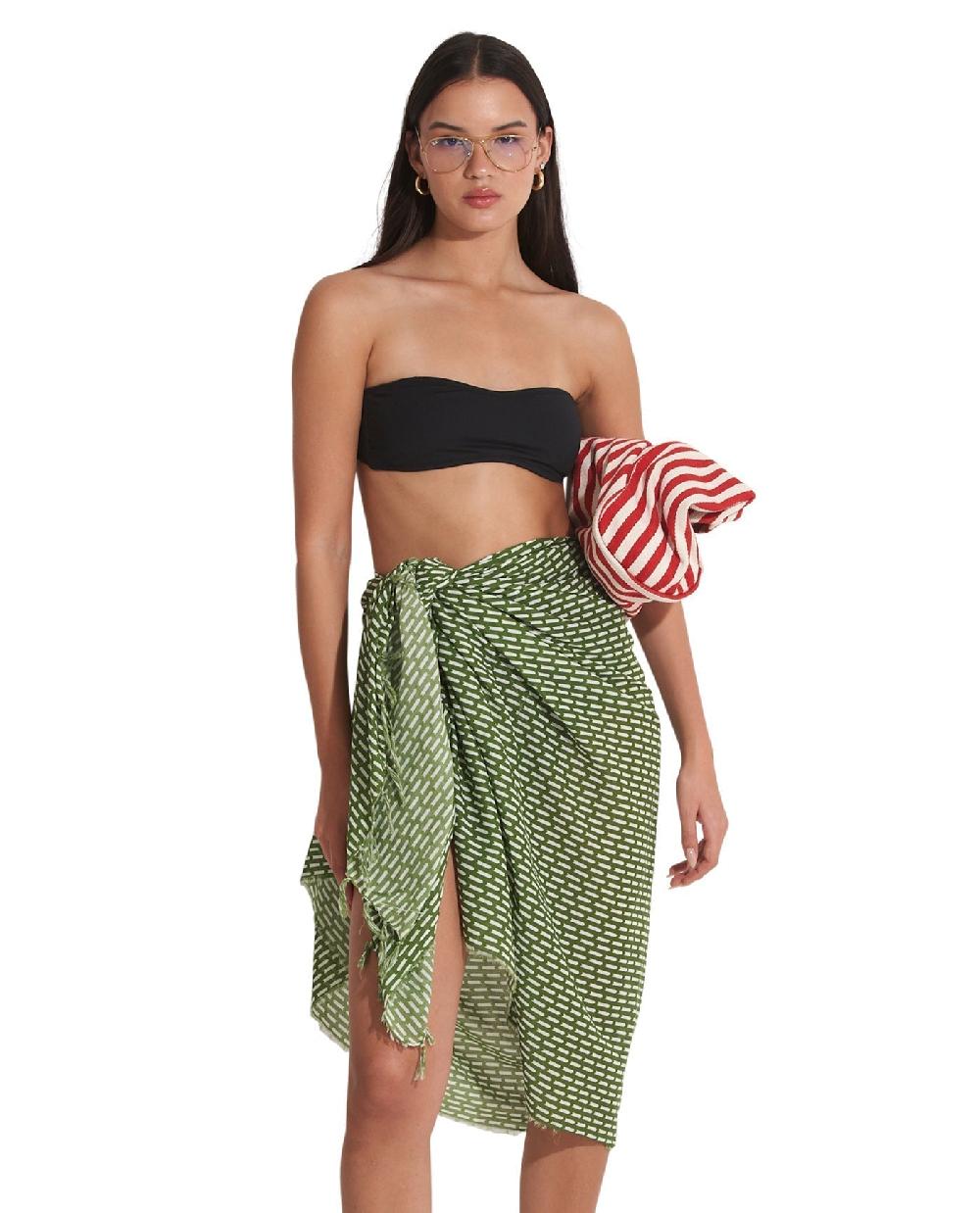 gottex Tetris Cover Up Sarong Wrap Skirt Tetris
