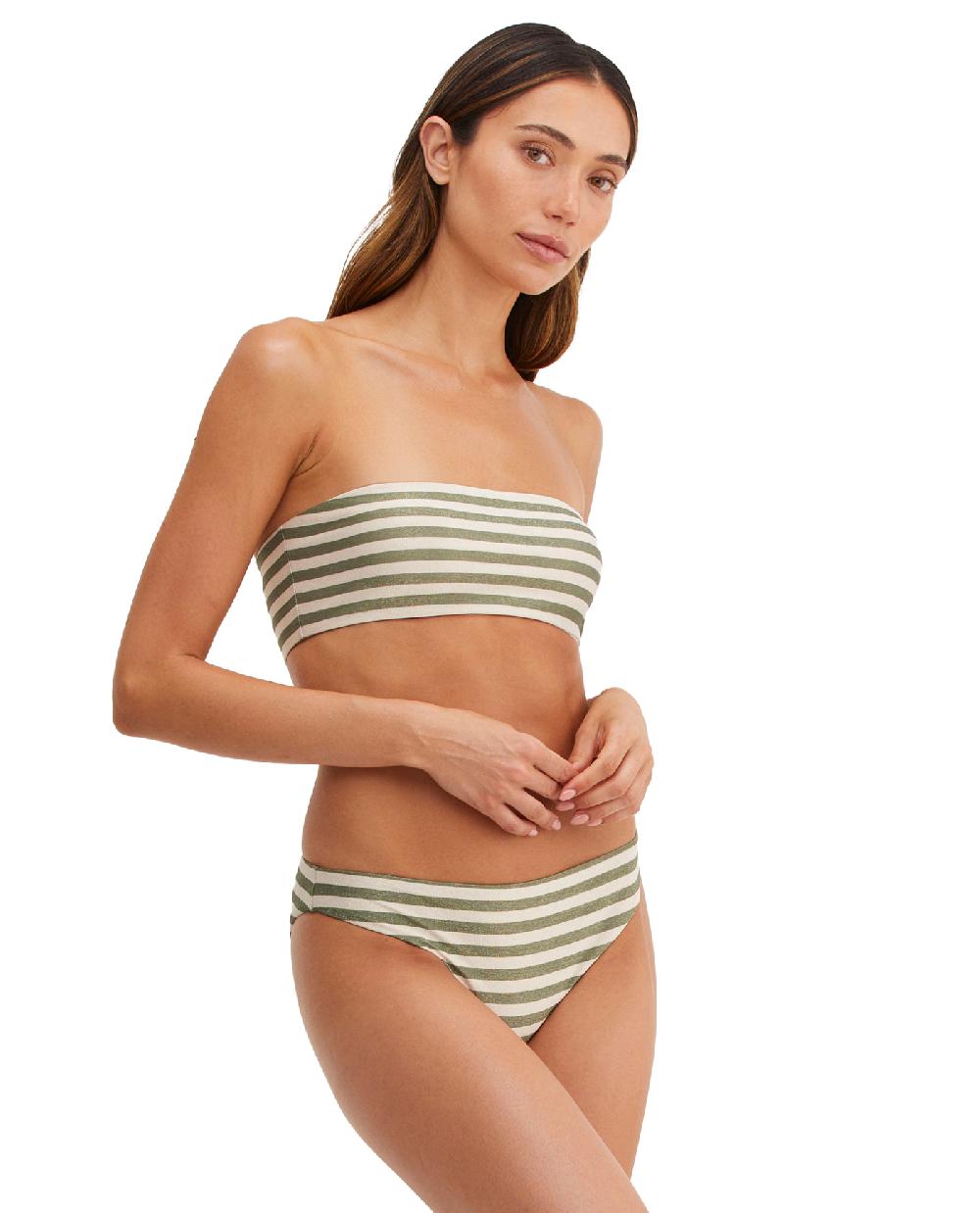 gottex Timeless Chic Emma Bandeau Bikini Top Olive