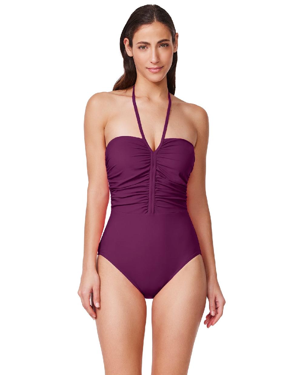 gottex Tutti Frutti Bandeau One Piece Wine