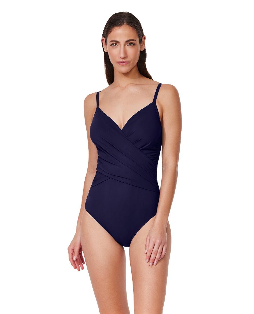 gottex Tutti Frutti V-Neck Surplice One Piece Navy