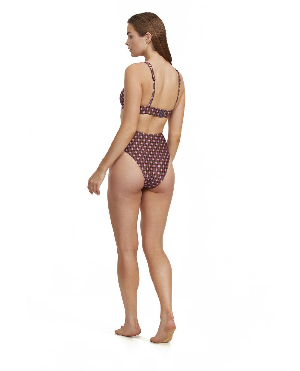 Gottex Vintage Charm Square Neck Bikini Top Purple