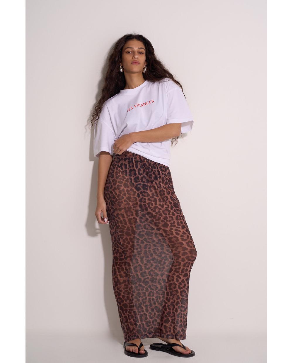 Gottex Wild Mesh High Waist Skirt Cover-Up Leopard