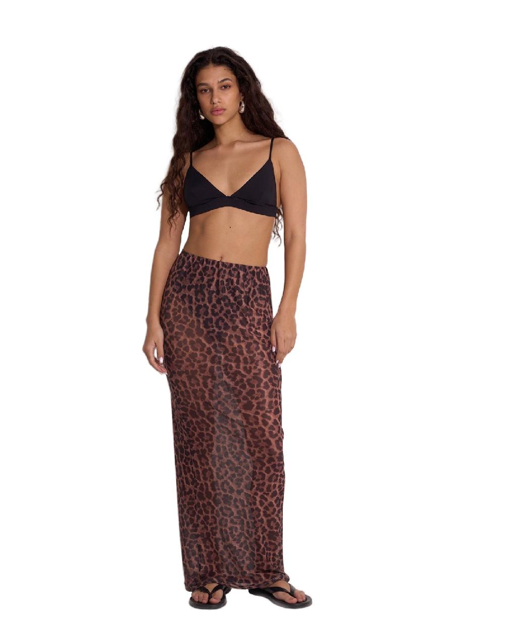 gottex Wild Mesh High Waist Skirt Cover-Up Leopard