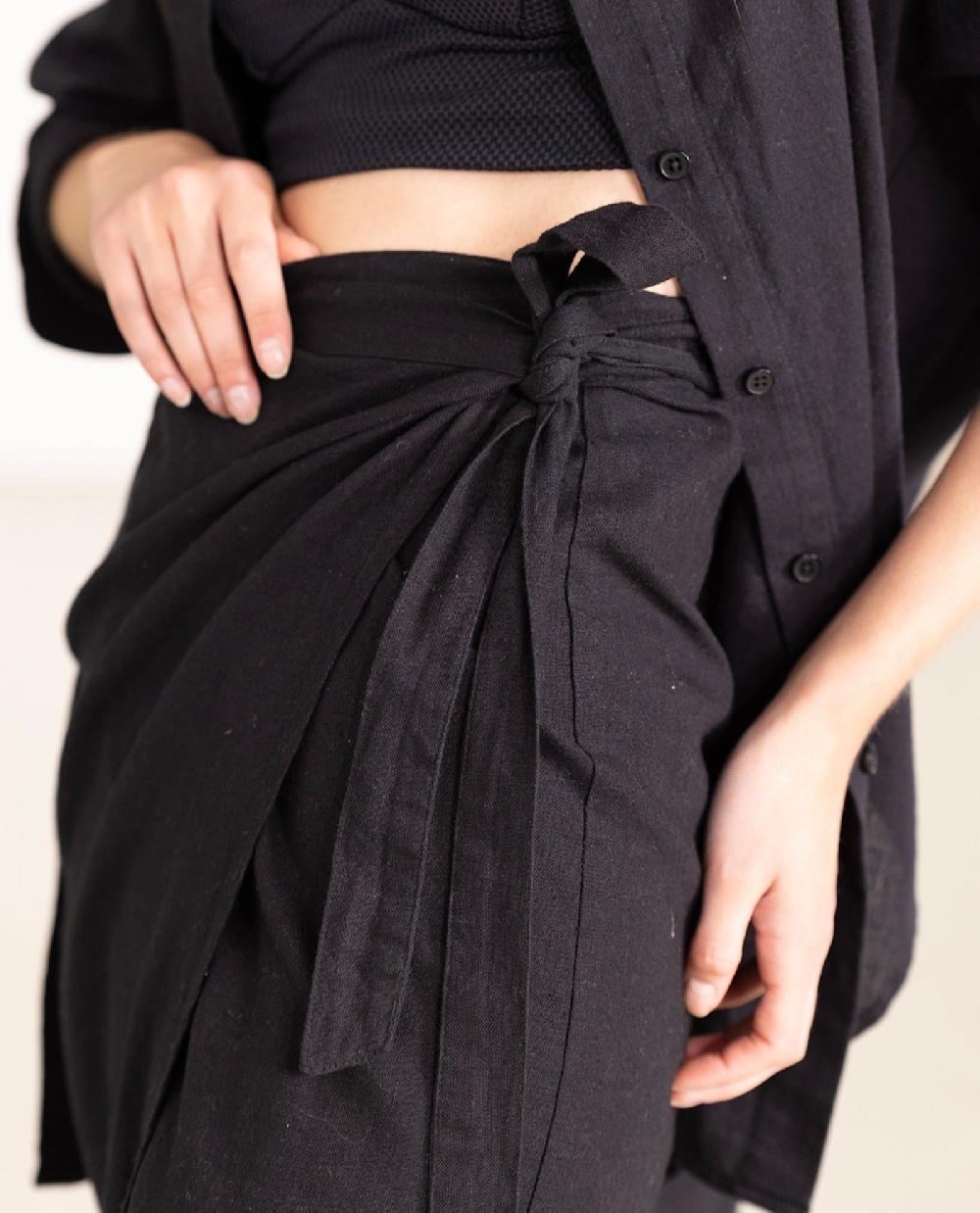 Gottex Wrap Midi Cover Up Skirt Black