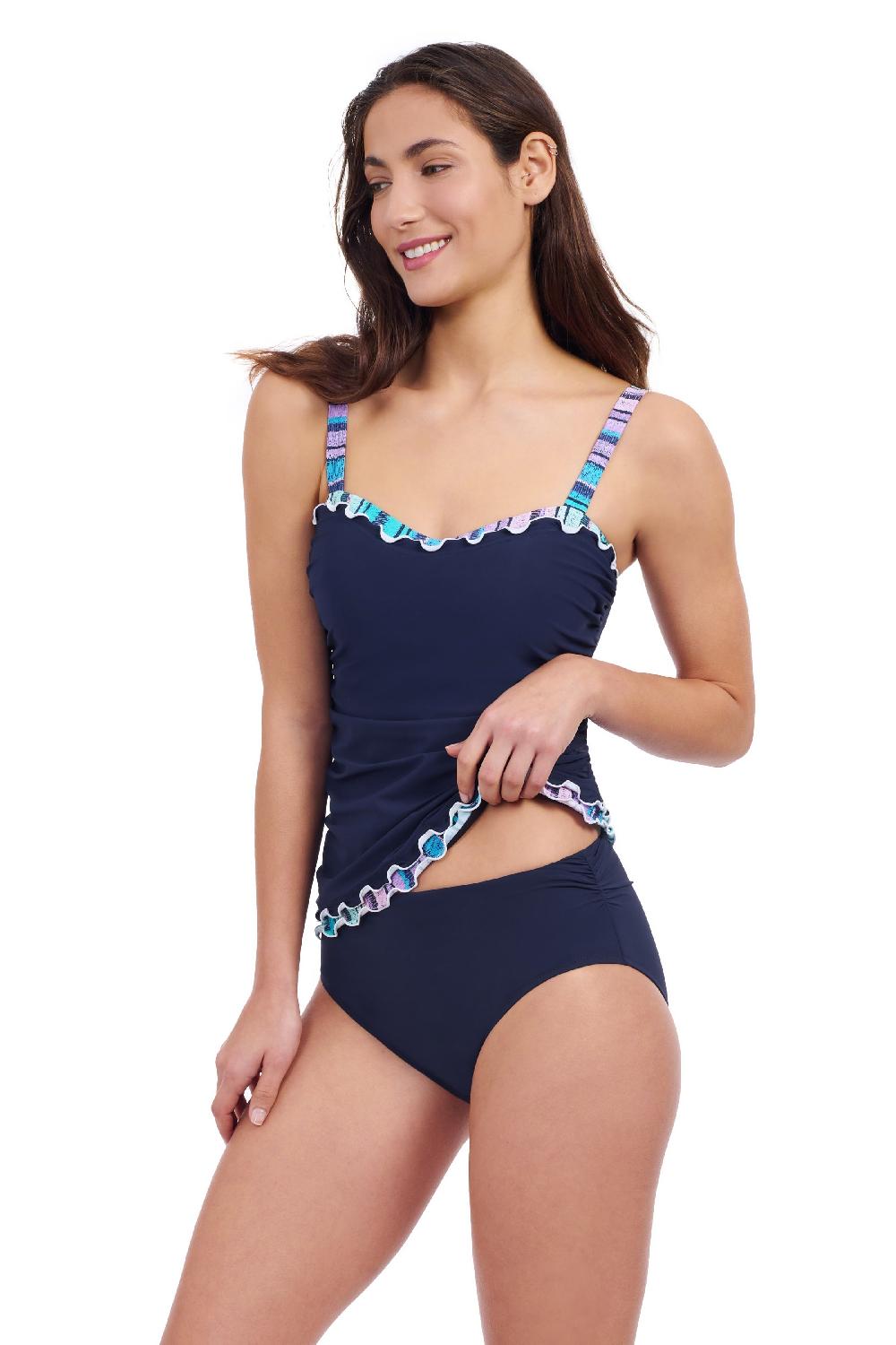 Gottex Harmony D-Cup Shirred Underwire Tankini Top Profile