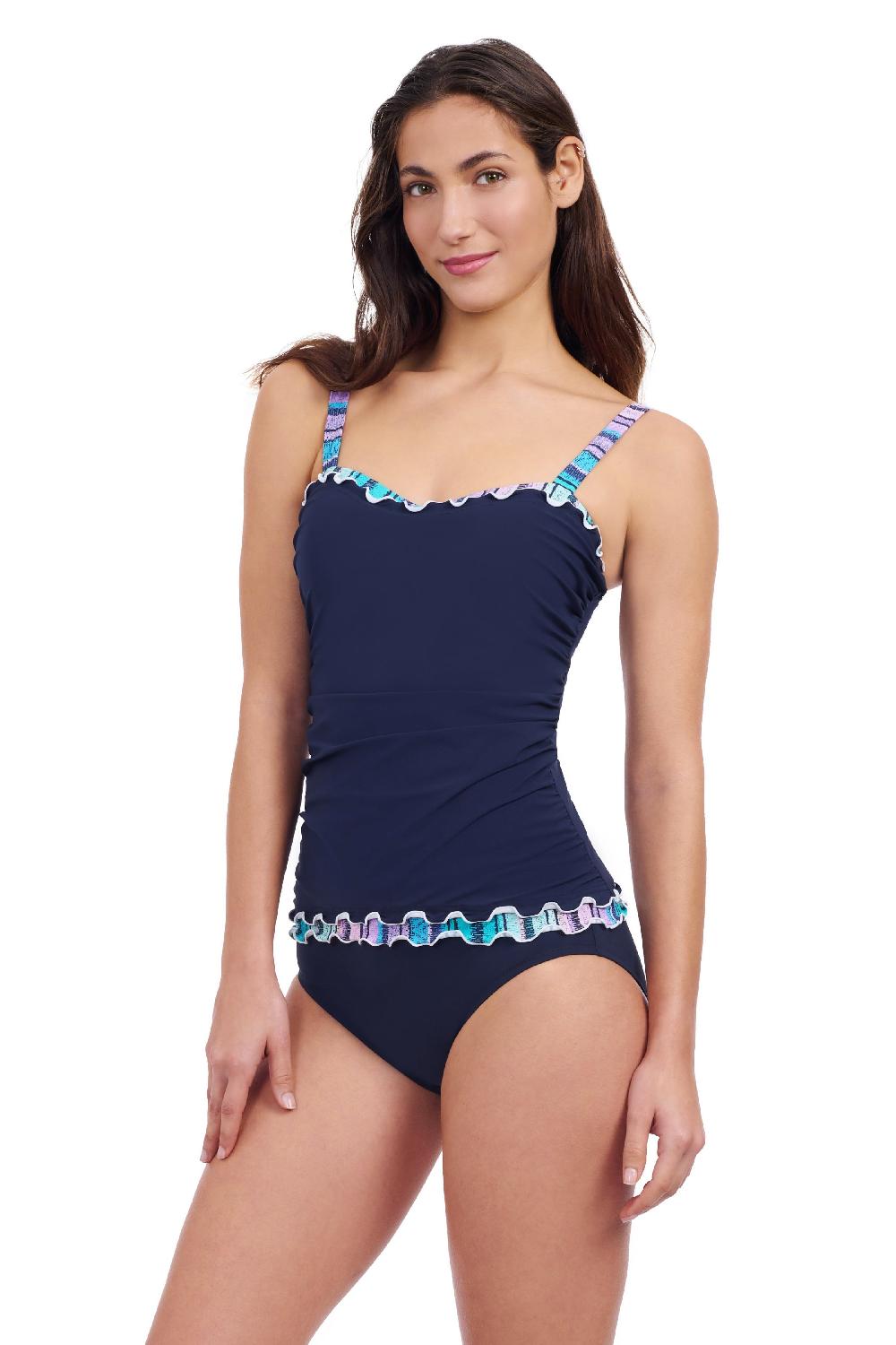 Gottex Harmony D-Cup Shirred Underwire Tankini Top Profile