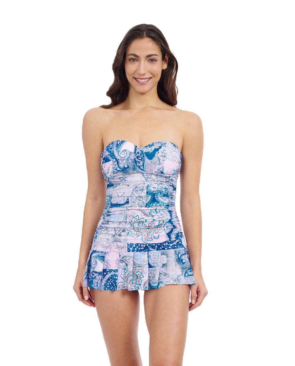gottex Karma Sweetheart Bandeau Swimdress One Piece Swimsuit Profile