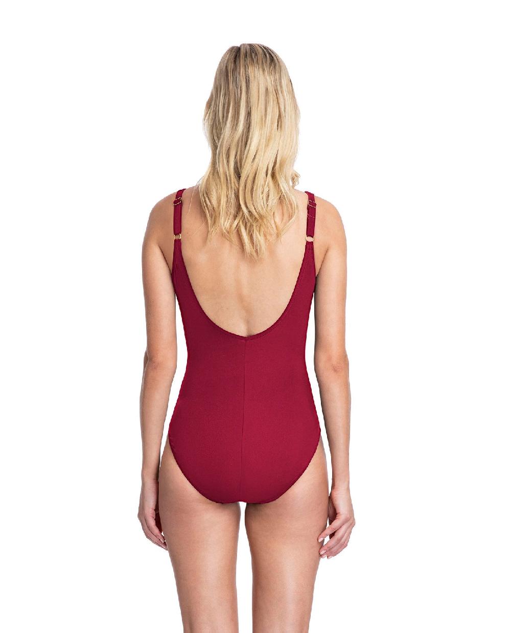 Gottex Lattice V-Neck Surplice One Piece Swimsuit Lattice