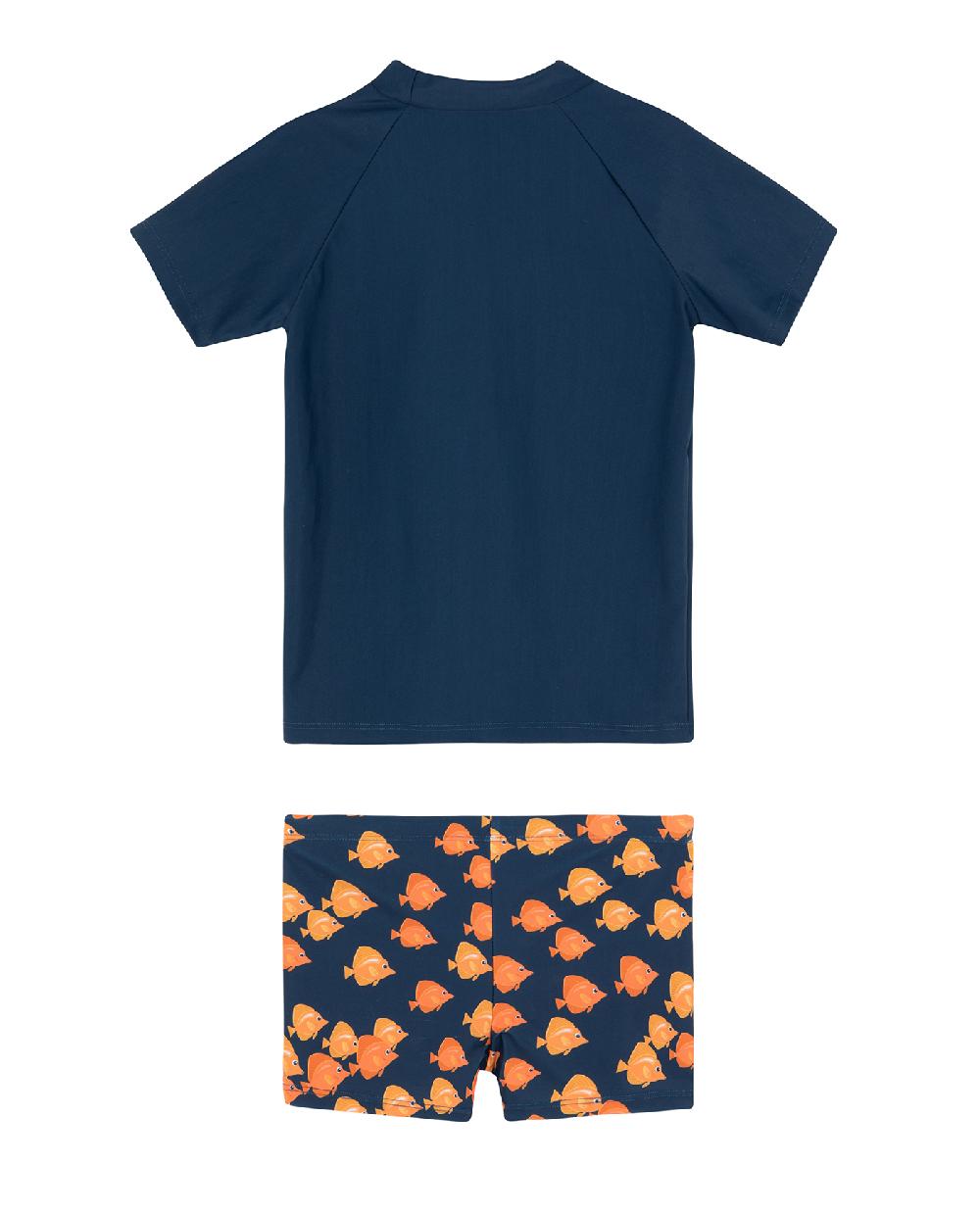 Gottex Little Gents Short Sleeve Swim Short Set Navy