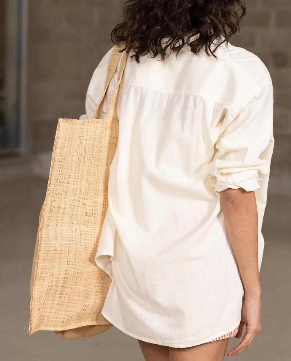 Gottex Long Sleeve Button Down Cover Up Blouse Cream