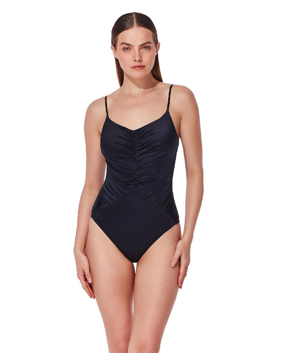 gottex Mademoiselle V Neck Ruched One Piece Mademoiselle