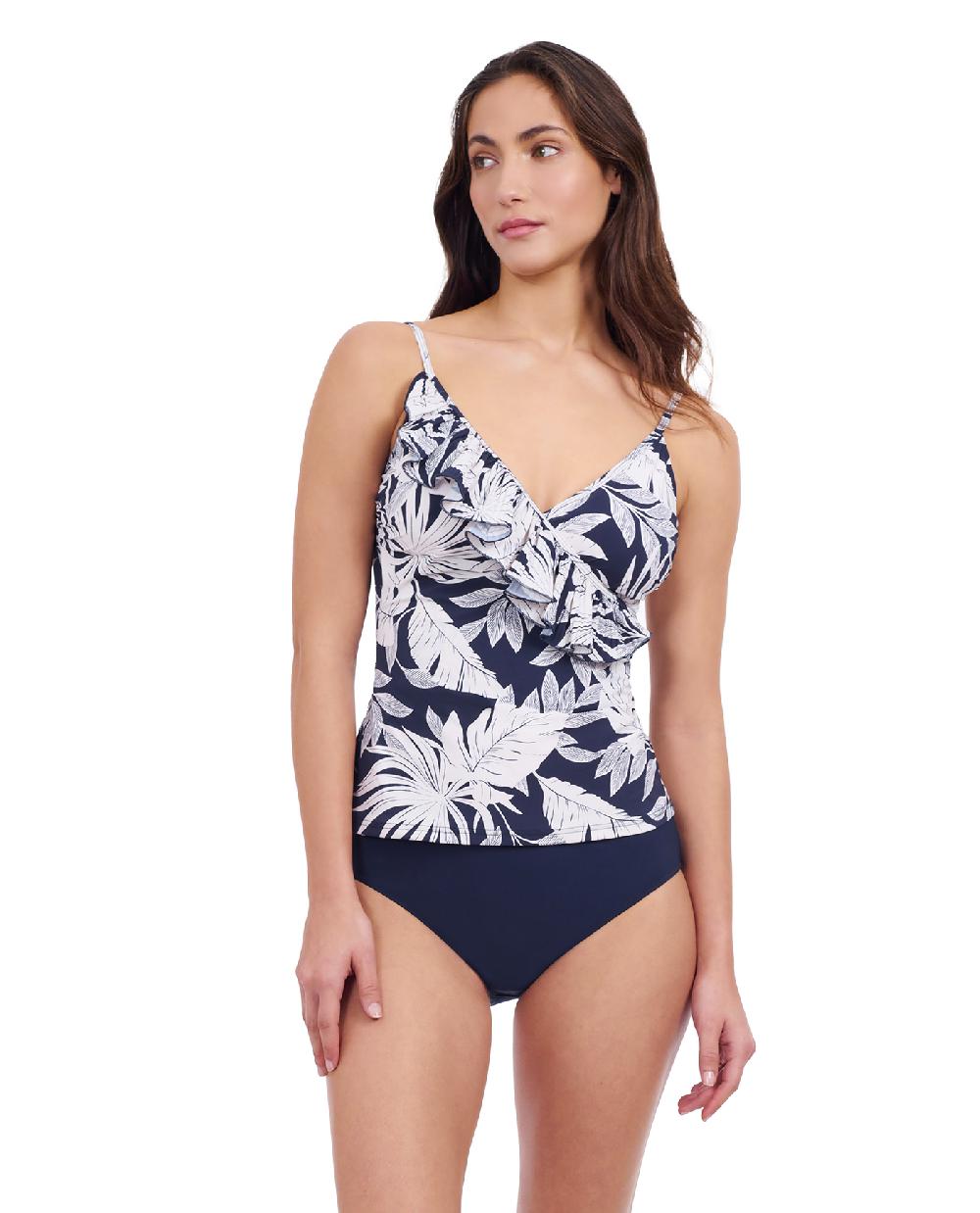 gottex Malaya Fringe Surplice Tankini Top white Profile