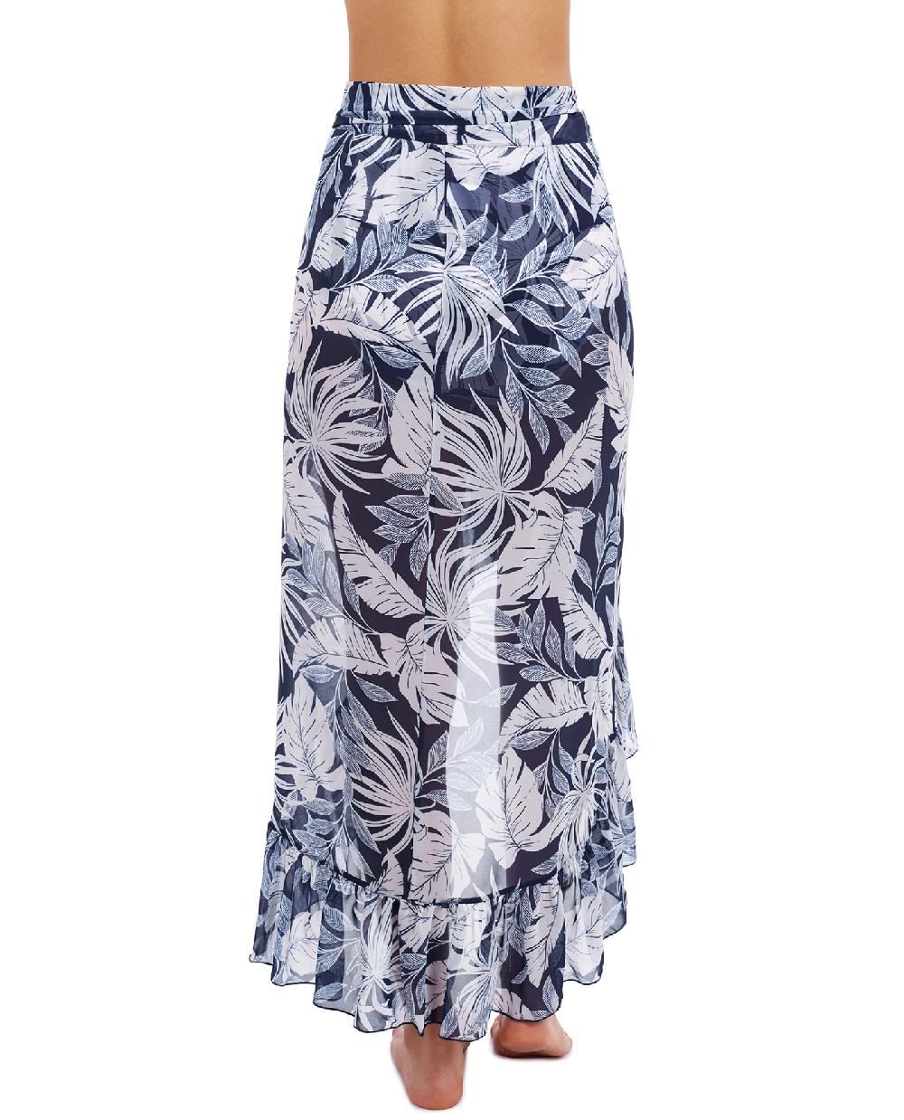 Gottex Malaya Ruffled High Low Cover Up Wrap Skirt Profile