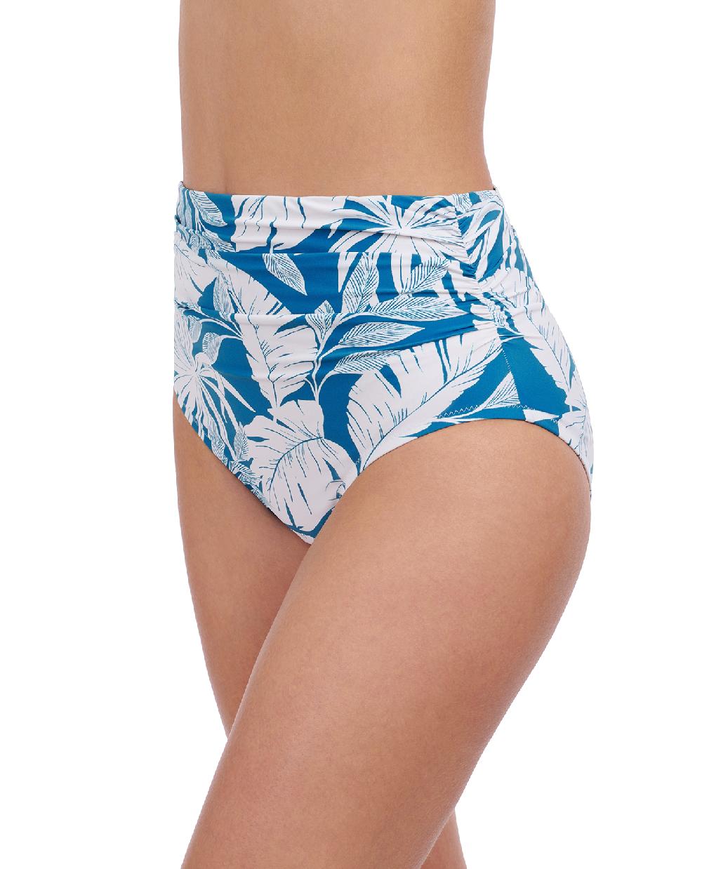 Gottex Malaya Shirred High Waist Swim Bottom White Profile
