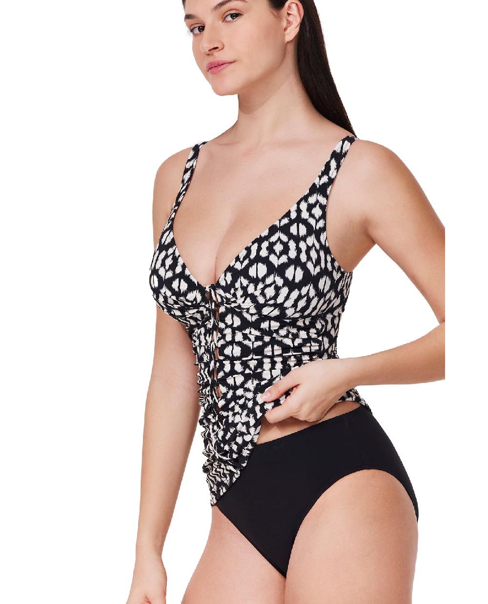 Gottex Mantra Braided V-Neck D-Cup Tankini Top Mantra