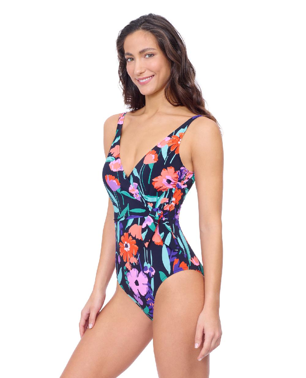 Gottex Marguerite V Neck Ruffle Surplice One Piece Swimsuit Profile