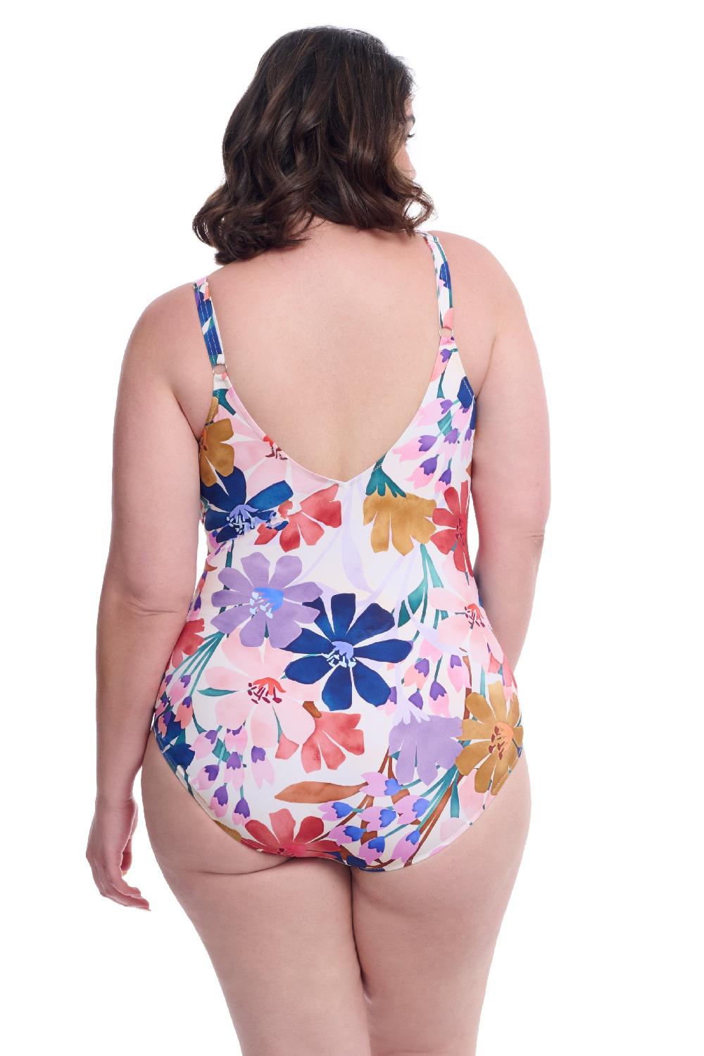 Gottex Melody Plus Size Asymmetrical Ruffle Surplice Profile