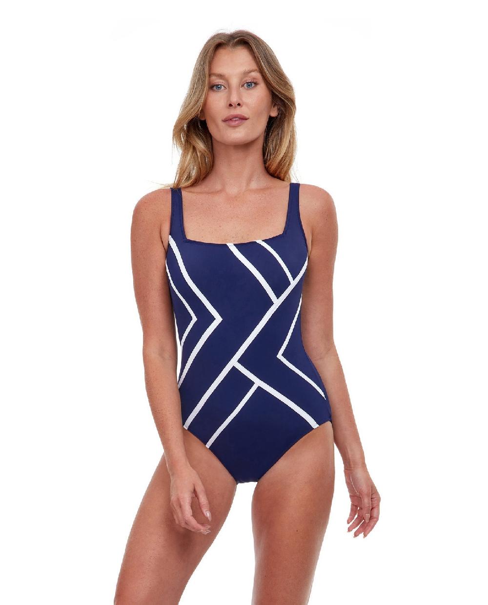 gottex Mirage Full Coverage Square Neck One Piece Swimsuit Mirage