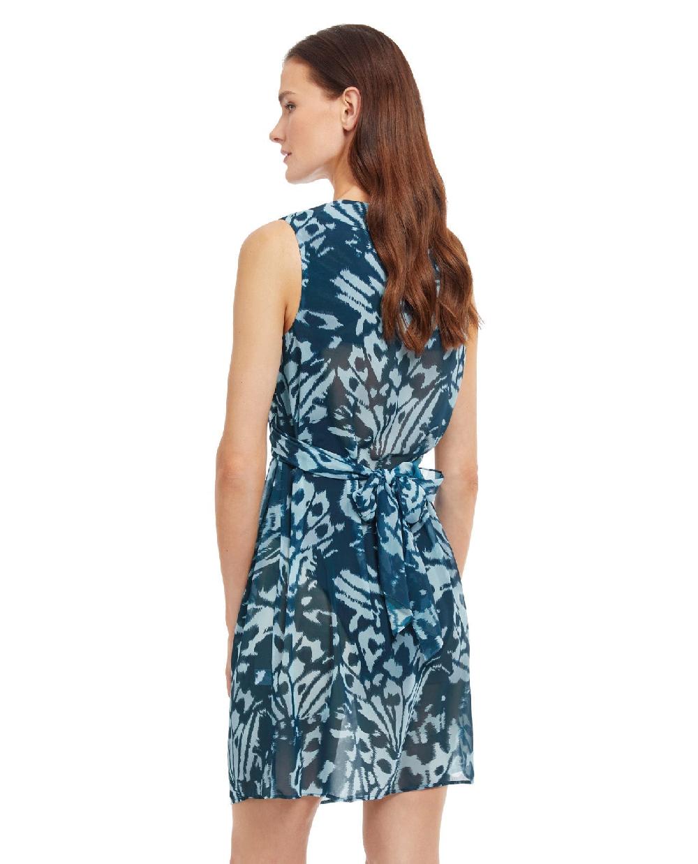 Gottex Miss Butterfly High Neck Sleeveless Beach Dress/blu Miss