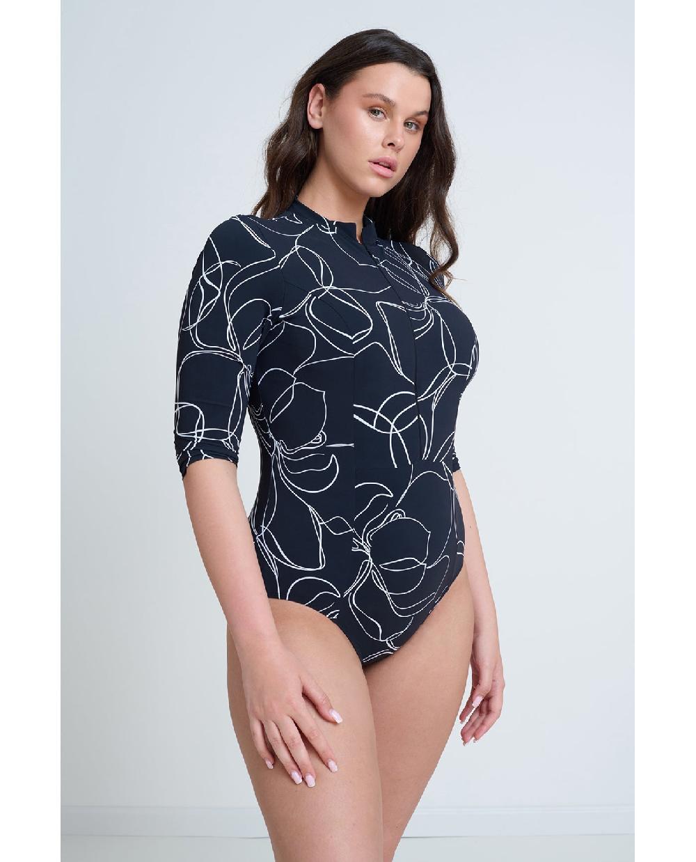 Gottex Modest 3/4 Sleeve One Piece Rashguard Modest