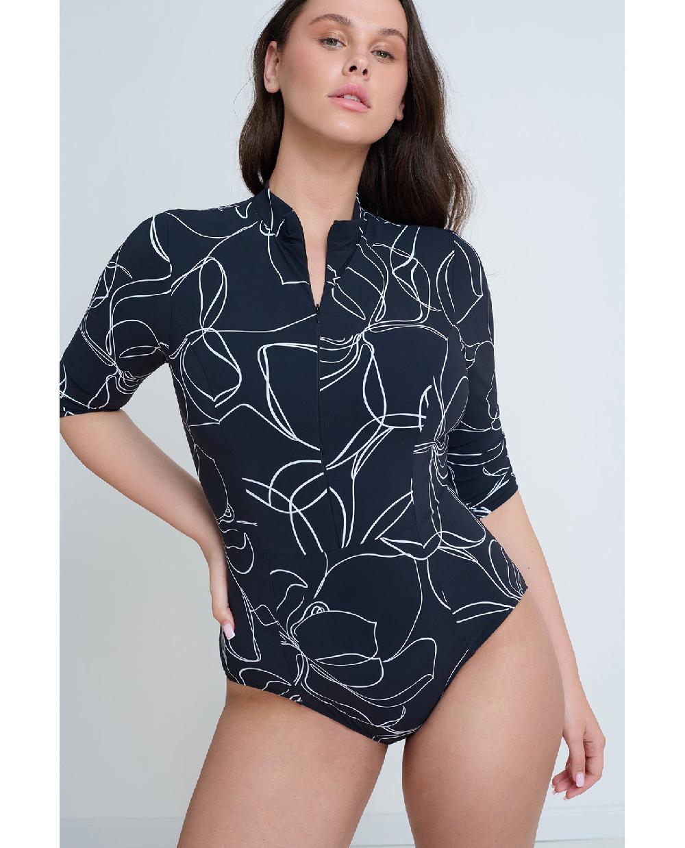 Gottex Modest 3/4 Sleeve One Piece Rashguard Modest