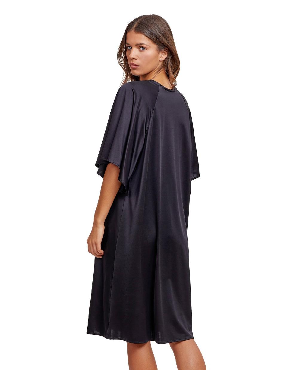 Gottex Modest High Neck Loose Fitting Dress-Black Black