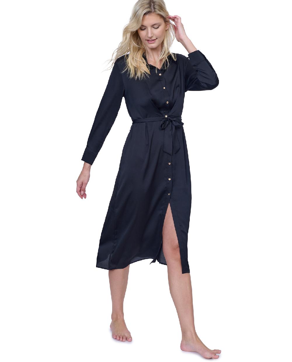 Gottex Montecarlo Belted Long Sleeve Shirt Dress Cover Up Montecarlo