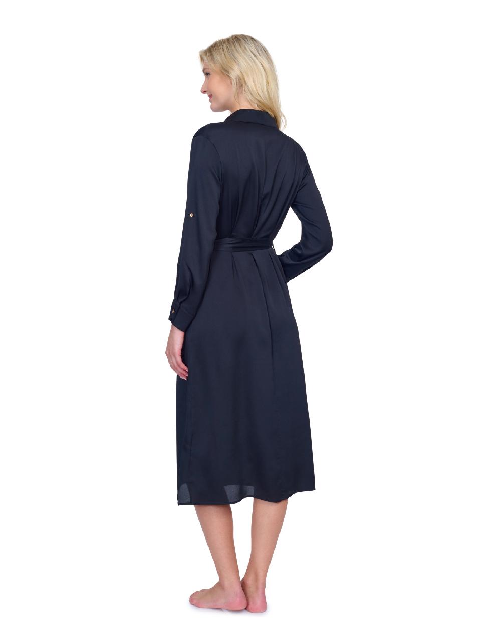 Gottex Montecarlo Belted Long Sleeve Shirt Dress Cover Up Montecarlo