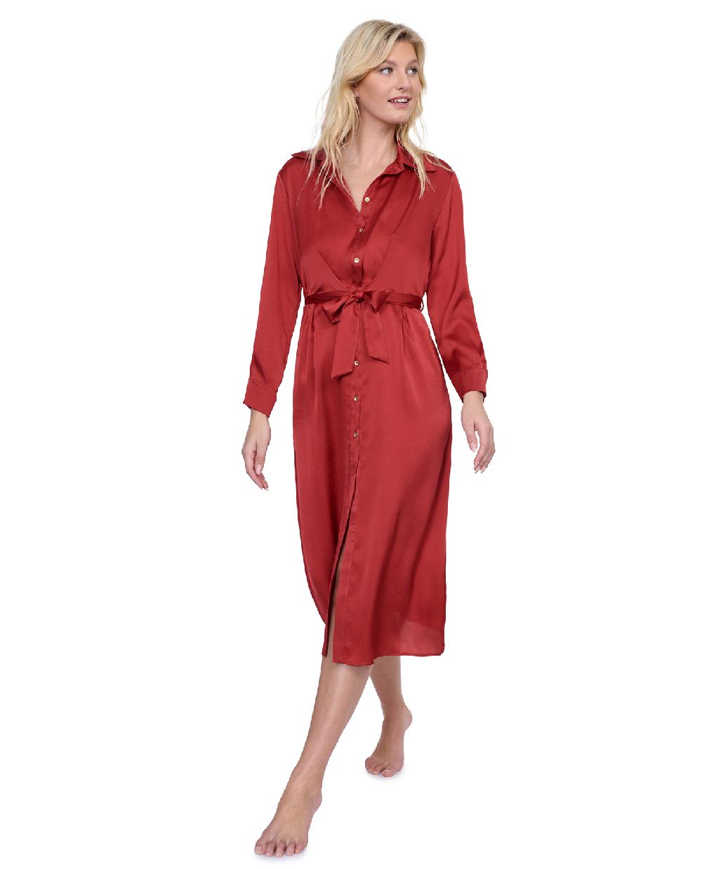 Gottex Montecarlo Belted Long Sleeve Shirt Dress Cover Up Montecarlo