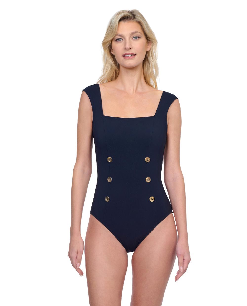 gottex Montecarlo Cap Sleeve Square Neck One Piece Swimsuit Montecarlo