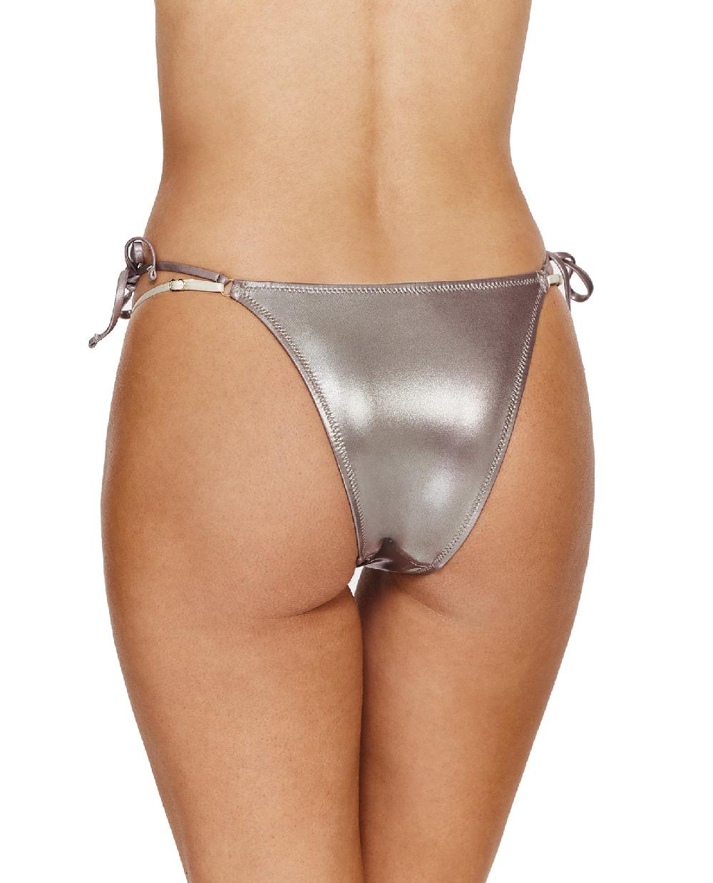 Gottex Moonlight Layered Side Tie Bikini Bottom Grey