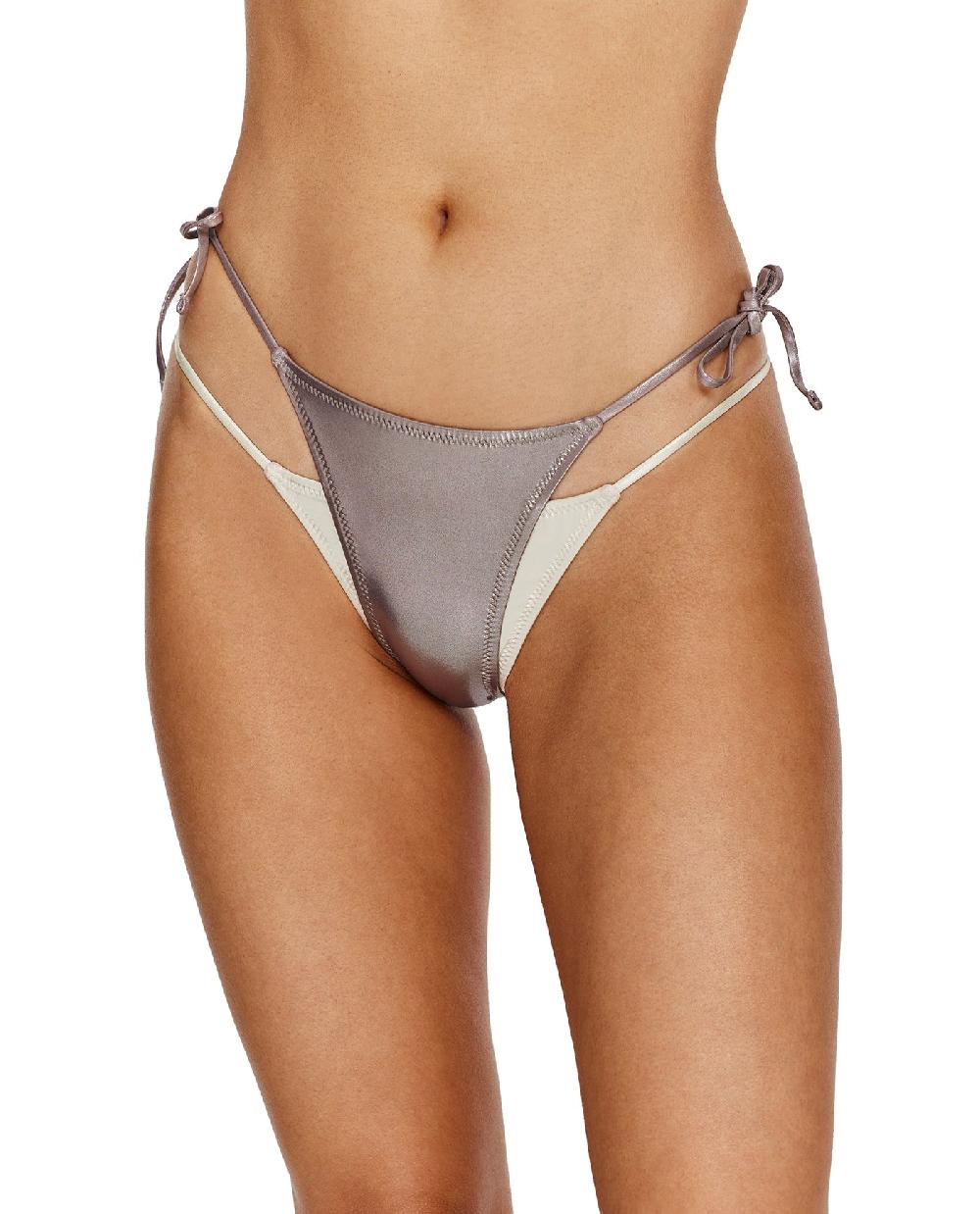 gottex Moonlight Layered Side Tie Bikini Bottom Grey