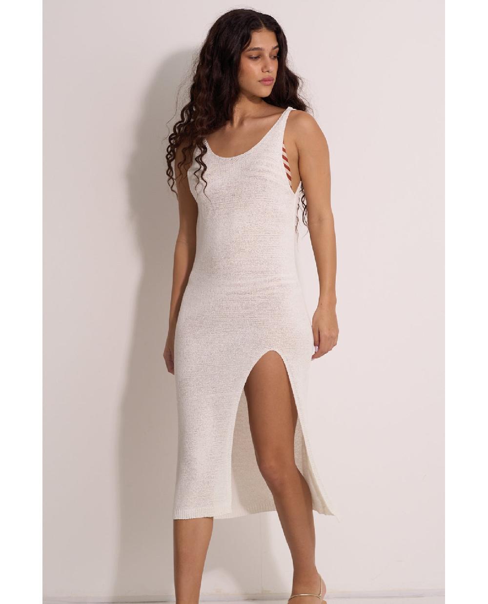 Gottex Naama Scoop Neck Crochet Dress Cover-Up-White White